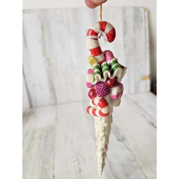 Vintage candy icicle candy cane ornament Xmas decor - Picture 1 of 9